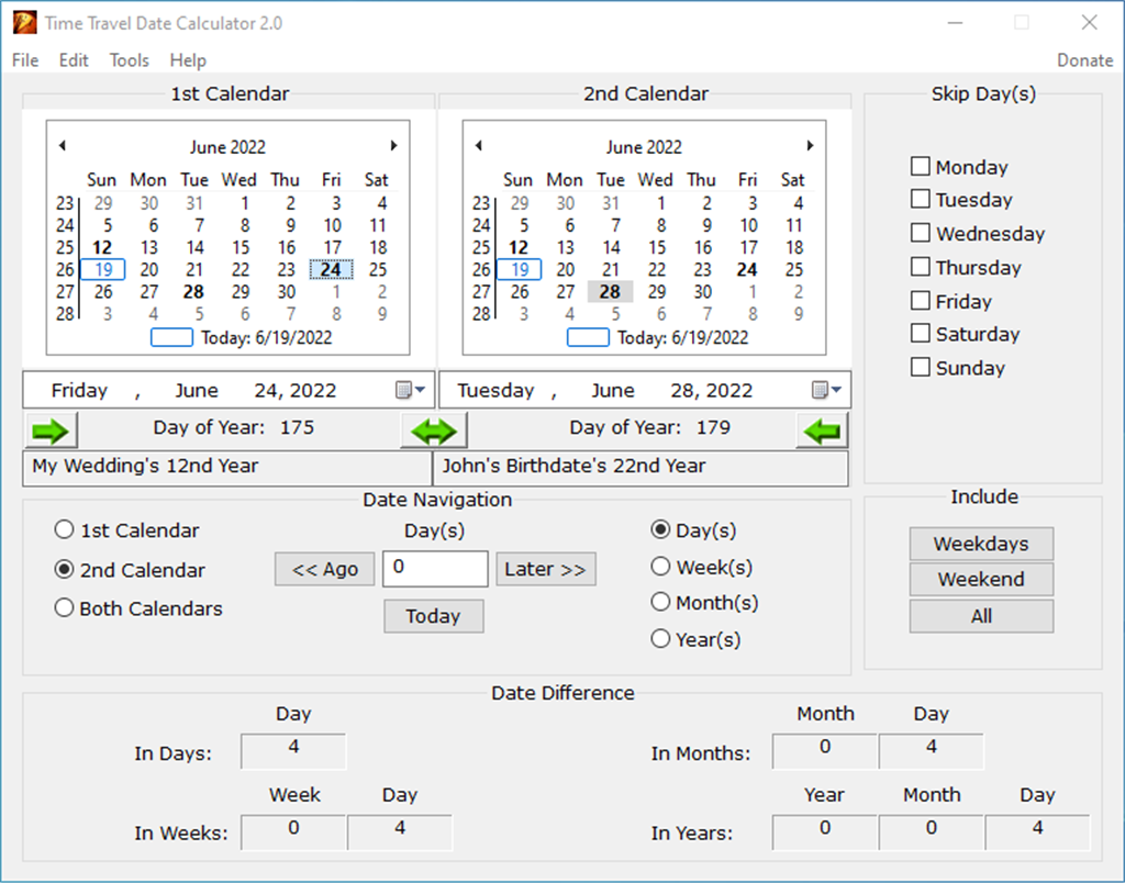 Time Travel Date Calculator Screenshot Image #3