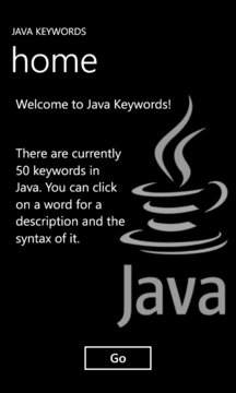 Java Keywords Screenshot Image