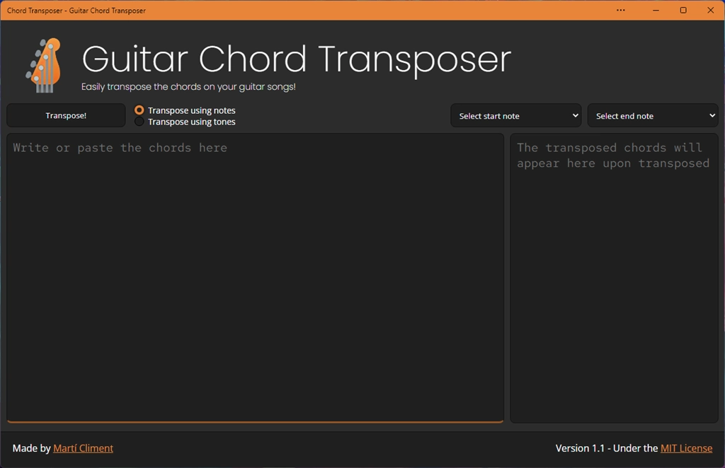 Guitar Chord Transposer Screenshot Image #2