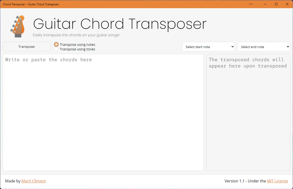 Guitar Chord Transposer Screenshot Image #3