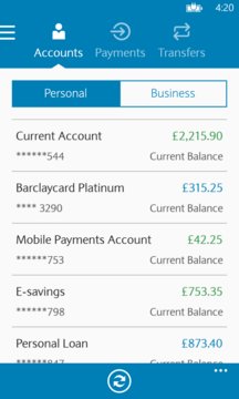 Barclays Mobile Banking Screenshot Image