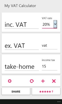 Tax and VAT Calculator Screenshot Image
