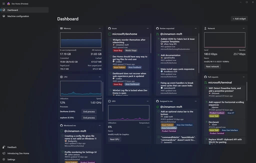 Microsoft Dev Home (Preview) Screenshot Image #2