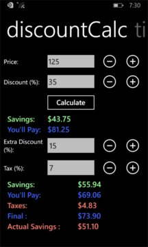 discountCalc Screenshot Image