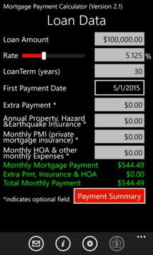 Mortgage Payment Calculator Screenshot Image