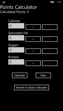 Points Plus Calculator Screenshot Image
