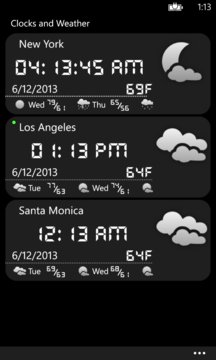 Clocks and Weather Screenshot Image