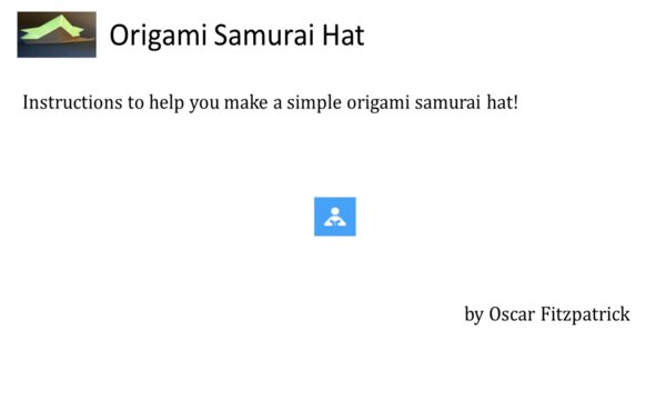 Origami Samurai Hat App Screenshot 1