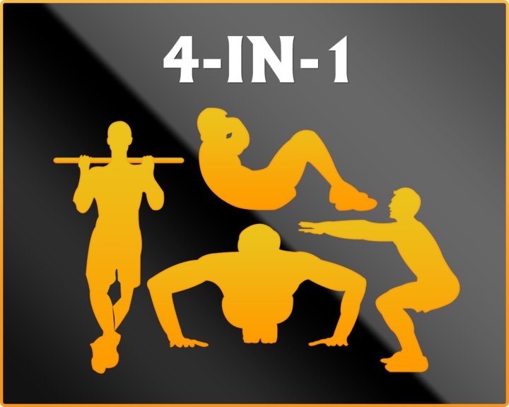 4-in-1 Fitness Pushups, Situps, Squats & Pullups Image
