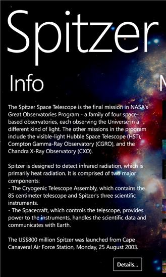 Spitzer Space Telescope Screenshot Image