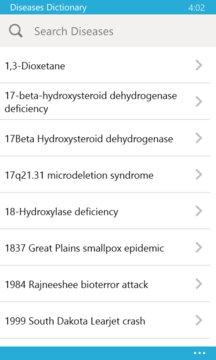 Disease Dictionary Screenshot Image