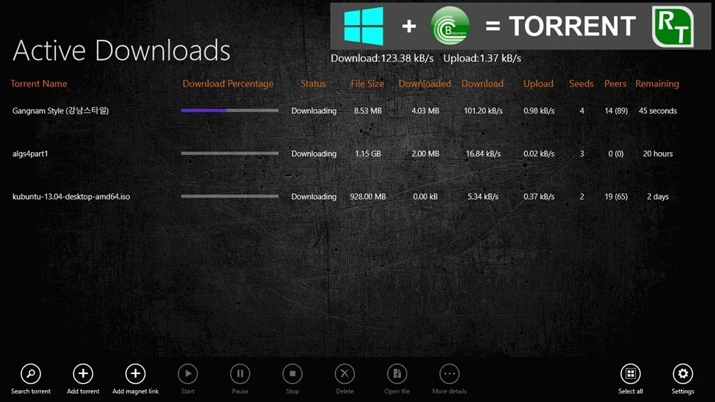 Torrent RT Free Screenshot Image