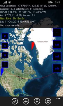 Satellites Tracking Screenshot Image