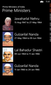 Prime Ministers of India Screenshot Image