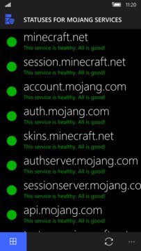 Statuses for Mojang Services Screenshot Image
