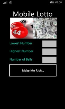Mobile Lotto Picker Screenshot Image
