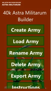 Astra Militarum Builder Screenshot Image