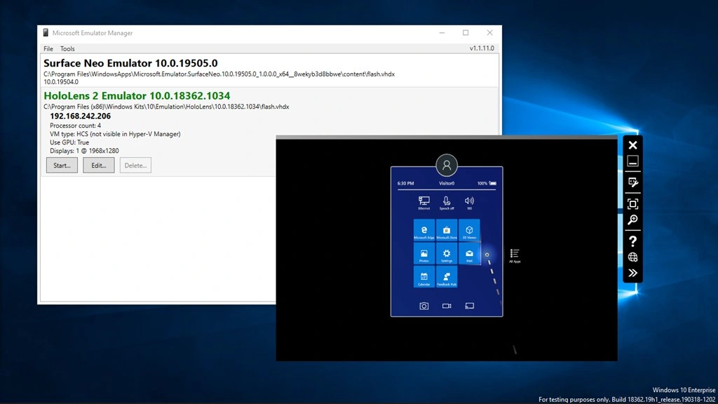 Microsoft Emulator Screenshot Image