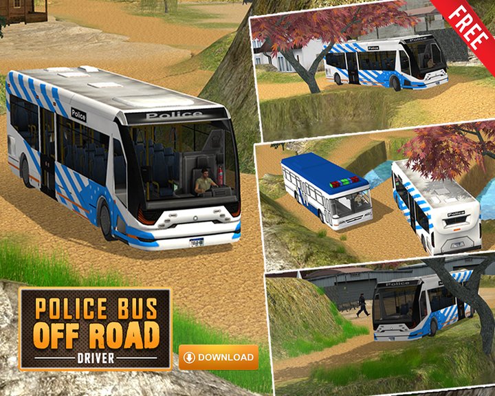 Police Bus Offroad Driver - Hill Climb Transport Image