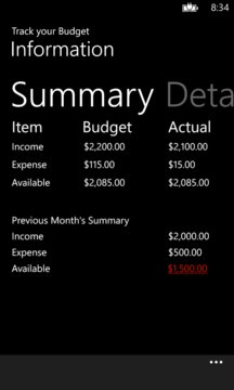 Track your Budget Screenshot Image