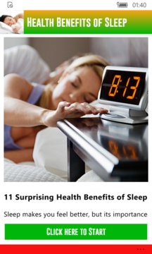 Health Benefits of Sleep Screenshot Image