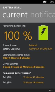 Battery Level Screenshot Image