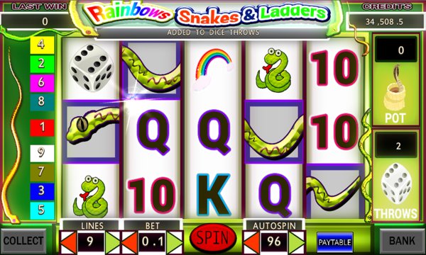 Rainbows Snakes & Ladders Slots Screenshot Image