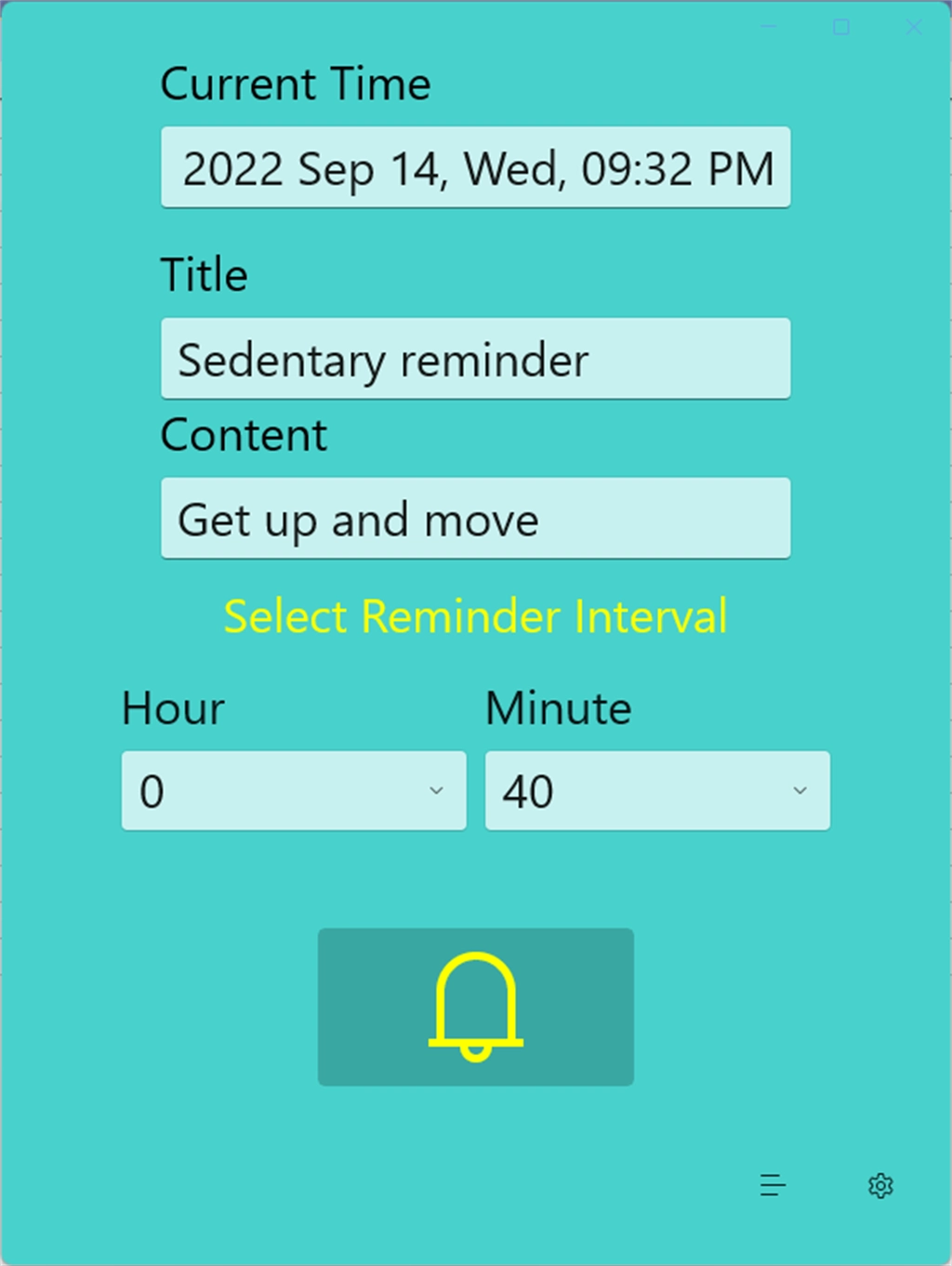 Sedentary Reminder Alarm Clock Screenshot Image #1