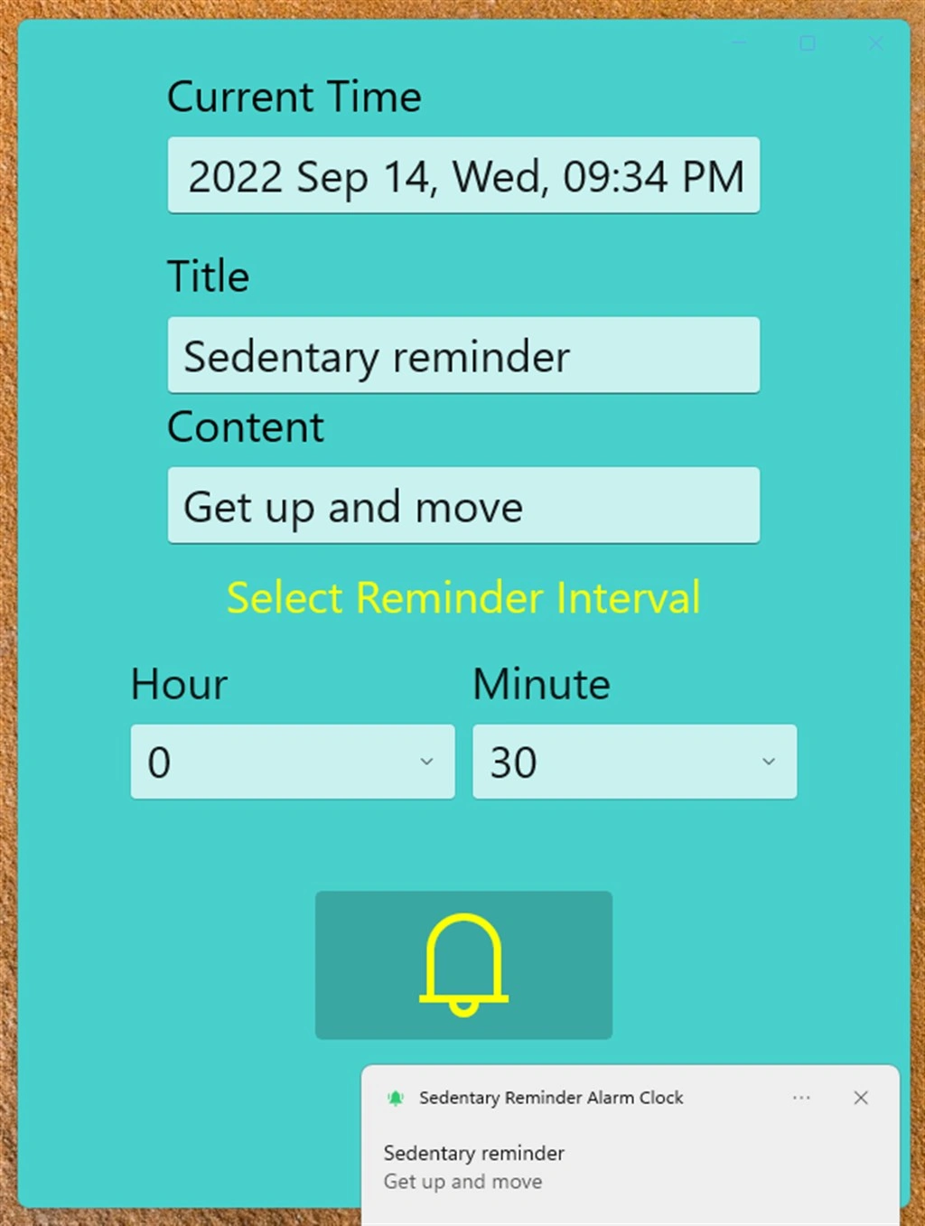Sedentary Reminder Alarm Clock Screenshot Image #3