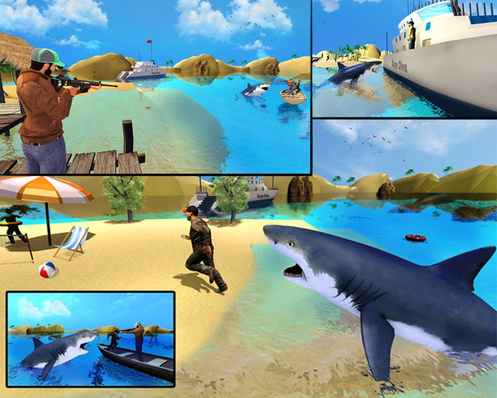 Big White Shark Attack Sim 3D Image
