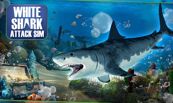 Big White Shark Attack Sim 3D Screenshot Image