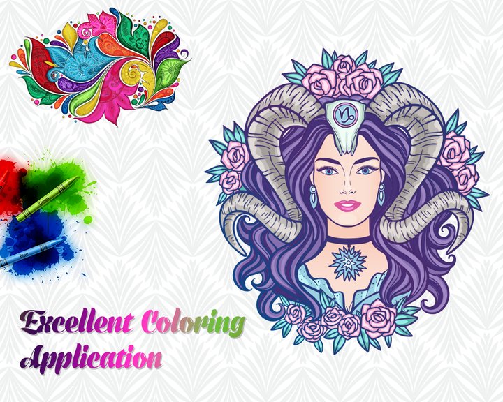 Adult Coloring Book With Multiple Templates & Colors Image
