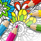 Adult Coloring Book With Multiple Templates & Colors Icon Image