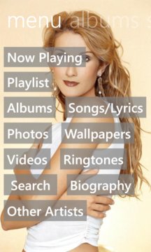 Celine Dion Music Screenshot Image