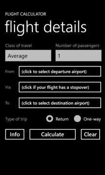 Flight Calculator Screenshot Image