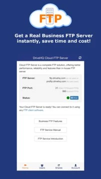 DriveHQ Cloud FTP Server Screenshot Image