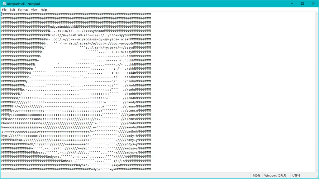 Windows Notepad Screenshot Image
