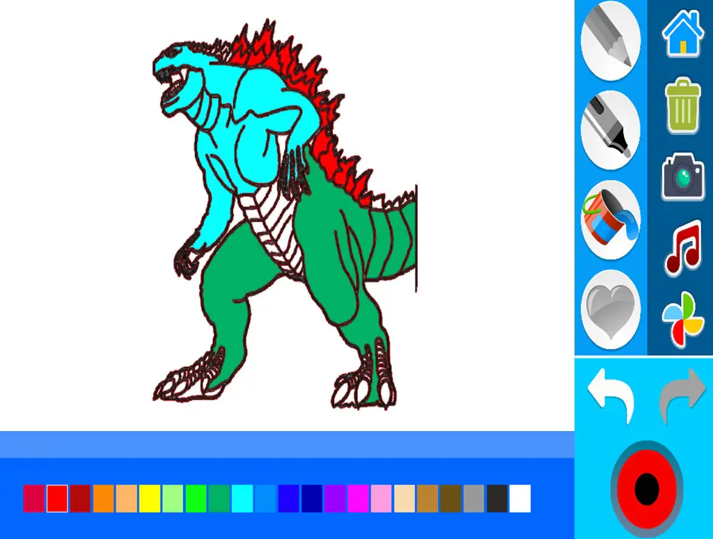 Monster Godzilla Coloring Book Screenshot Image