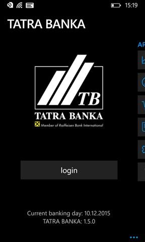 Tatra banka Screenshot Image