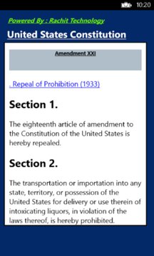 United States Constitution Screenshot Image