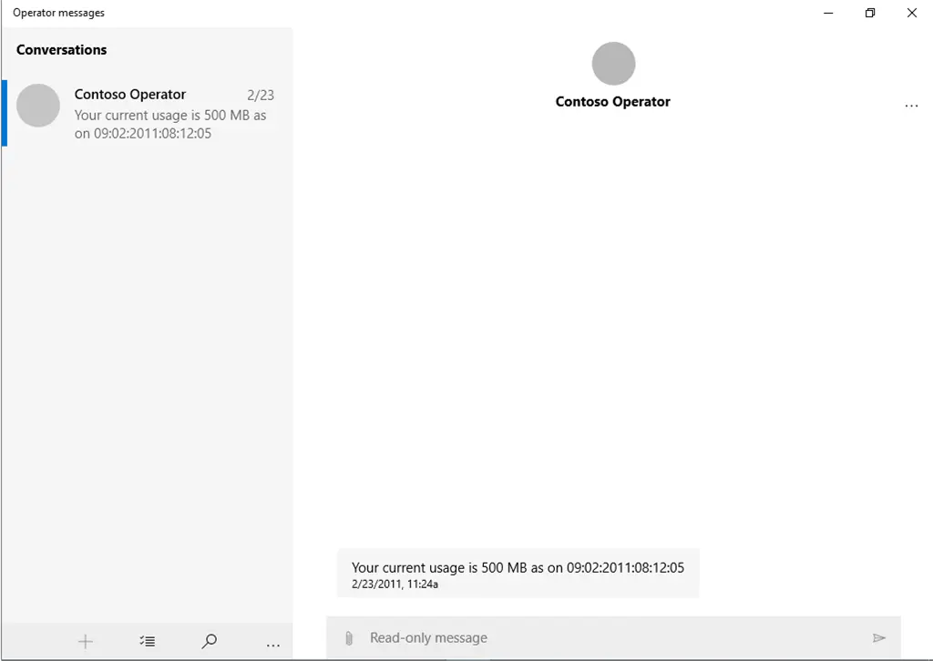 Microsoft Messaging Screenshot Image