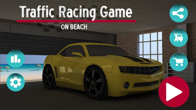 Traffic Racing Game On Beach Screenshot Image