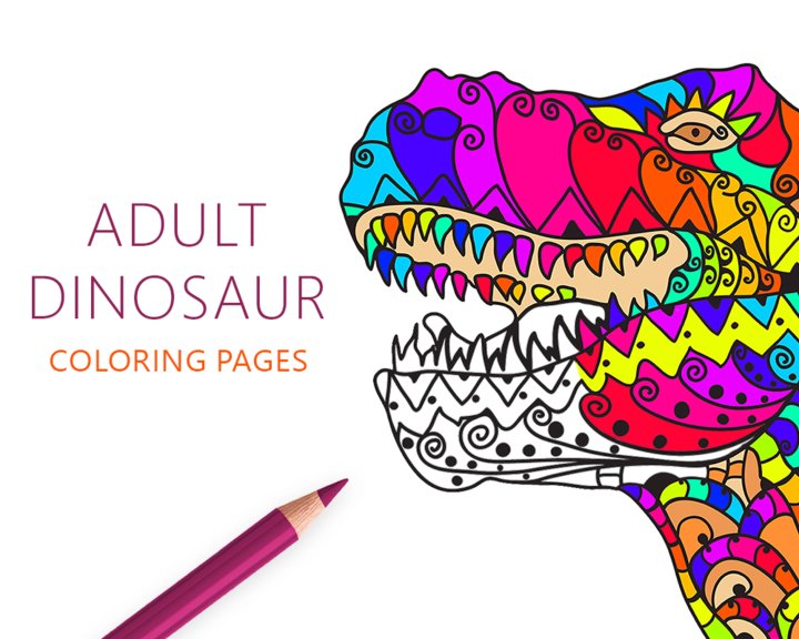 Dinosaur Coloring Pages for Adults Image