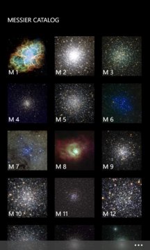 Messier Catalog Screenshot Image