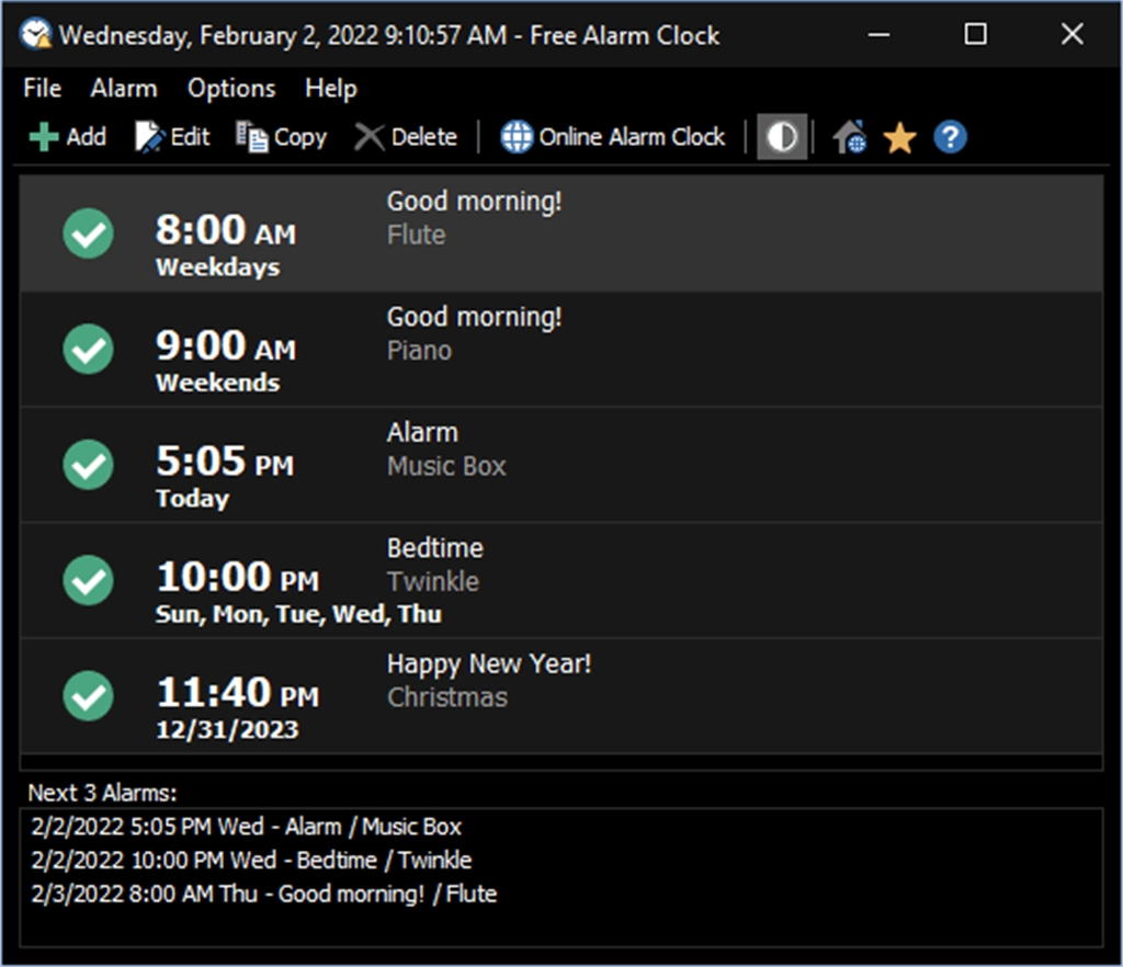 Free Alarm Clock Screenshot Image #2