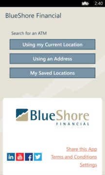 BlueShore ATM Locator Screenshot Image