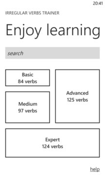 Irregular Verbs Trainer App Screenshot 1