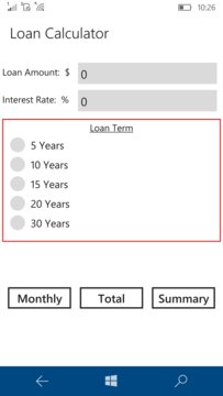 Simple Loan Calculator Screenshot Image