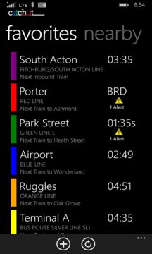 CatchIt MBTA Tracker Screenshot Image