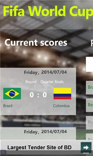 Fifa World Cup 2014 Score Screenshot Image